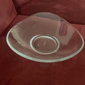 11 inch triangle shaped bowl clear glass